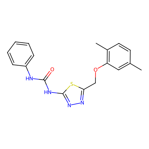 1-(5-((2,5-Dimethylphenoxy)methyl)-1,3,4-thiadiazol-2-yl)-3-phenylurea structure