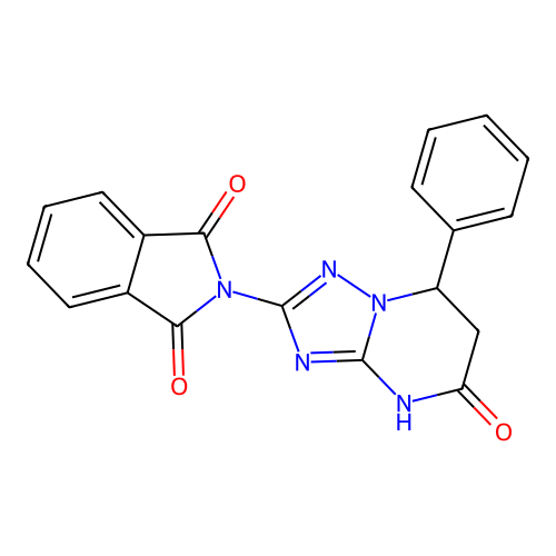 2-(5-hydroxy-7-phenyl-6,7-dihydro[1,2,4]triazolo[1,5-a]pyrimidin-2-yl)-1H-isoindole-1,3(2H)-dione structure