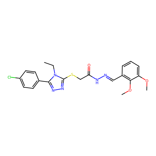 2-{[5-(4-chlorophenyl)-4-ethyl-4H-1,2,4-triazol-3-yl]sulfanyl}-N'-[(E)-(2,3-dimethoxyphenyl)methylidene]acetohydrazide structure