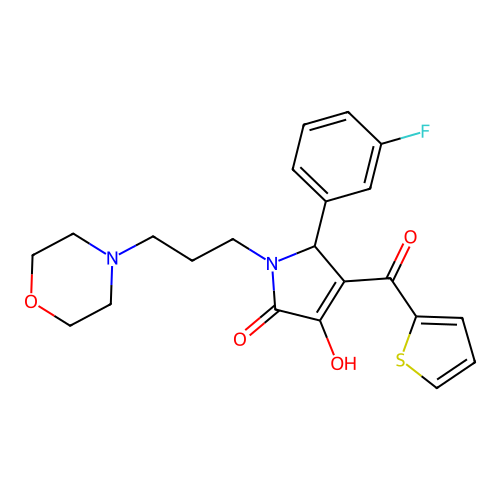 2-(3-fluorophenyl)-4-hydroxy-1-(3-morpholin-4-ylpropyl)-3-(thiophene-2-carbonyl)-2H-pyrrol-5-one structure