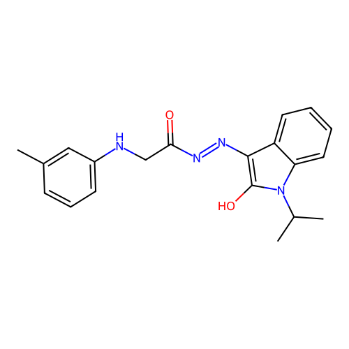 (Z)-N'-(1-isopropyl-2-oxoindolin-3-ylidene)-2-(m-tolylamino)acetohydrazide structure