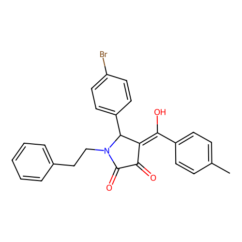 5-(4-bromophenyl)-3-hydroxy-4-(4-methylbenzoyl)-1-phenethyl-1H-pyrrol-2(5H)-one structure