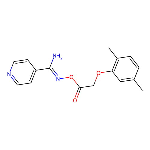 [[Amino(pyridin-4-yl)methylidene]amino] 2-(2,5-dimethylphenoxy)acetate structure