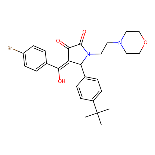 (4E)-4-[(4-bromophenyl)-hydroxymethylidene]-5-(4-tert-butylphenyl)-1-(2-morpholin-4-ylethyl)pyrrolidine-2,3-dione structure