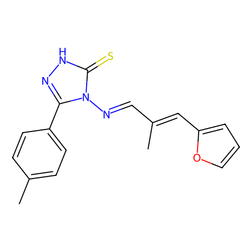 4-((3-(2-FURYL)2-ME-2-PROPENYLIDENE)AMINO)-5-(4-ME-PH)-4H-1,2,4-TRIAZOLE-3-THIOL structure