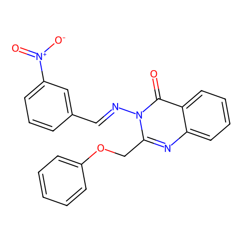 (E)-3-((3-nitrobenzylidene)amino)-2-(phenoxymethyl)quinazolin-4(3H)-one structure