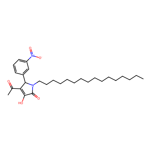 4-acetyl-1-hexadecyl-3-hydroxy-5-(3-nitrophenyl)-1,5-dihydro-2H-pyrrol-2-one structure