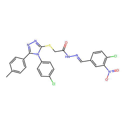 N'-[(E)-(4-chloro-3-nitrophenyl)methylidene]-2-{[4-(4-chlorophenyl)-5-(4-methylphenyl)-4H-1,2,4-triazol-3-yl]sulfanyl}acetohydrazide structure