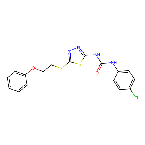 1-(4-Chlorophenyl)-3-{5-[(2-phenoxyethyl)sulfanyl]-1,3,4-thiadiazol-2-yl}urea structure