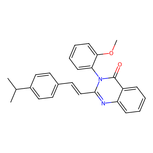 3-(2-methoxyphenyl)-2-{(E)-2-[4-(propan-2-yl)phenyl]ethenyl}quinazolin-4(3H)-one structure