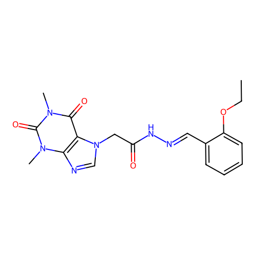 2-(1,3-dimethyl-2,6-dioxo-1,2,3,6-tetrahydro-7H-purin-7-yl)-N'-[(E)-(2-ethoxyphenyl)methylidene]acetohydrazide structure