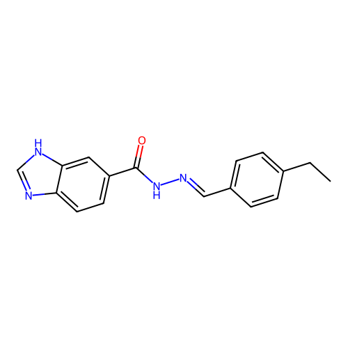 N'-[(E)-(4-ethylphenyl)methylidene]-1H-benzimidazole-5-carbohydrazide structure