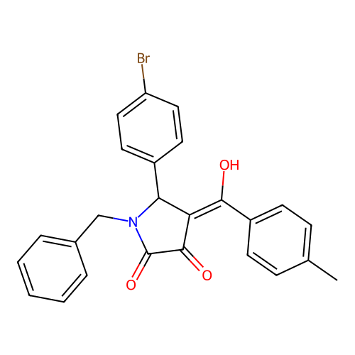 1-benzyl-5-(4-bromophenyl)-3-hydroxy-4-(4-methylbenzoyl)-1H-pyrrol-2(5H)-one structure