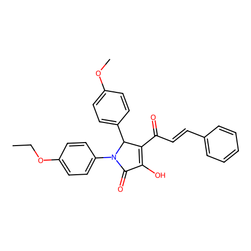 4-cinnamoyl-1-(4-ethoxyphenyl)-3-hydroxy-5-(4-methoxyphenyl)-1H-pyrrol-2(5H)-one structure