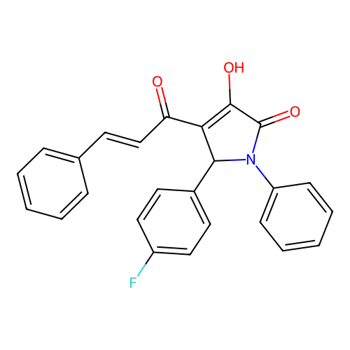 4-cinnamoyl-5-(4-fluorophenyl)-3-hydroxy-1-phenyl-1H-pyrrol-2(5H)-one structure