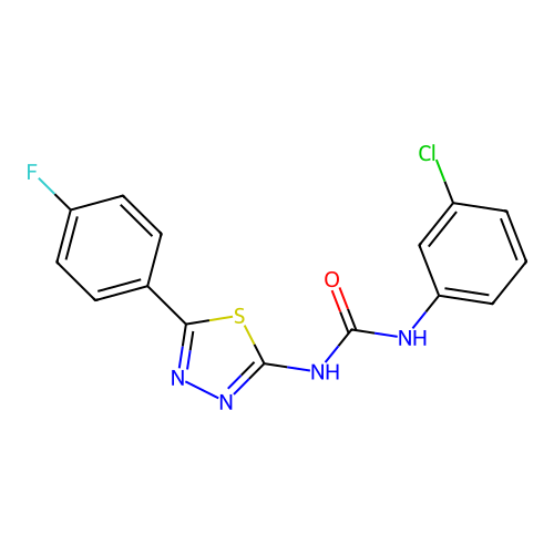 1-(3-Chlorophenyl)-3-(5-(4-fluorophenyl)-1,3,4-thiadiazol-2-yl)urea structure