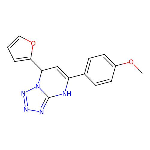 7-(Furan-2-yl)-5-(4-methoxyphenyl)-4,7-dihydrotetrazolo[1,5-a]pyrimidine structure