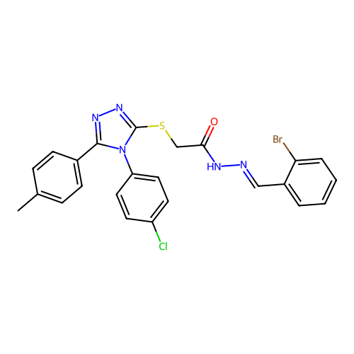 N'-[(E)-(2-bromophenyl)methylidene]-2-{[4-(4-chlorophenyl)-5-(4-methylphenyl)-4H-1,2,4-triazol-3-yl]sulfanyl}acetohydrazide structure