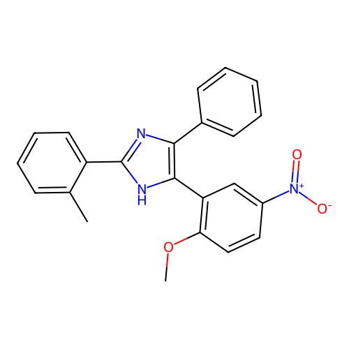 4-(2-methoxy-5-nitrophenyl)-2-(2-methylphenyl)-5-phenyl-1H-imidazole structure