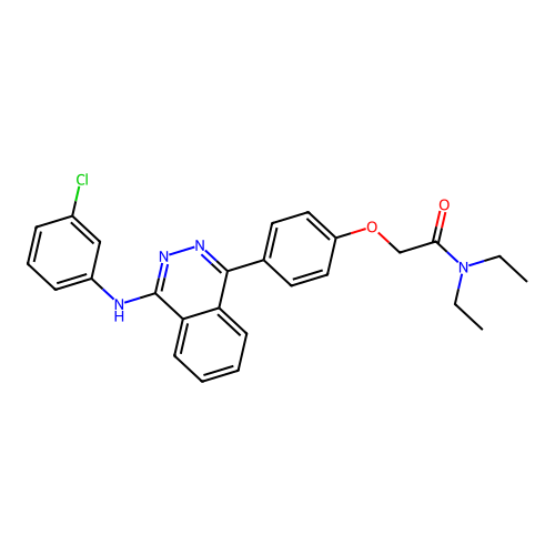 2-(4-{4-[(3-chlorophenyl)amino]phthalazin-1-yl}phenoxy)-N,N-diethylacetamide structure