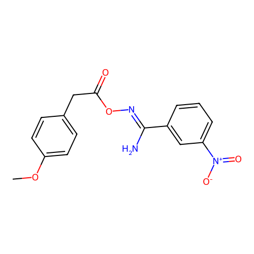 N'-{[(4-methoxyphenyl)acetyl]oxy}-3-nitrobenzenecarboximidamide structure