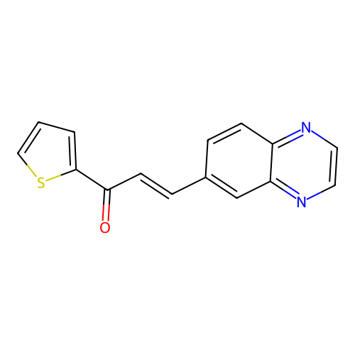 3-(6-Quinoxalinyl)-1-(2-thienyl)-2-propen-1-one structure