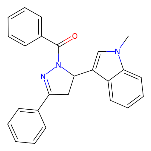 [3-(1-Methylindol-3-yl)-5-phenyl-3,4-dihydropyrazol-2-yl]-phenylmethanone structure
