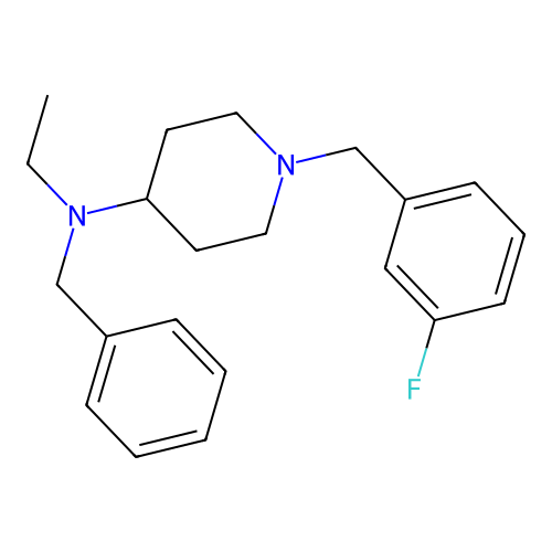 N-benzyl-N-ethyl-1-(3-fluorobenzyl)piperidin-4-amine structure