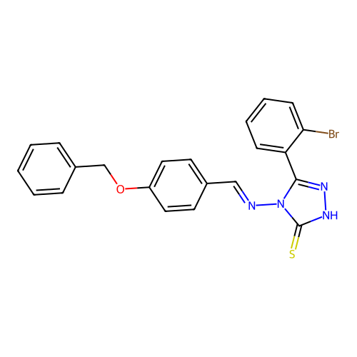 (E)-4-((4-(benzyloxy)benzylidene)amino)-5-(2-bromophenyl)-4H-1,2,4-triazole-3-thiol structure