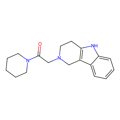 1-Piperidin-1-yl-2-(1,3,4,5-tetrahydropyrido[4,3-b]indol-2-yl)ethanone structure