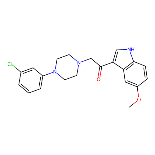 2-[4-(3-chlorophenyl)piperazin-1-yl]-1-(5-methoxy-1H-indol-3-yl)ethanone structure