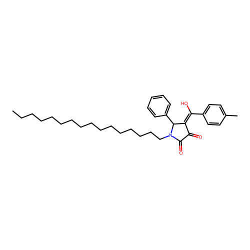 1-hexadecyl-3-hydroxy-4-(4-methylbenzoyl)-5-phenyl-1H-pyrrol-2(5H)-one structure