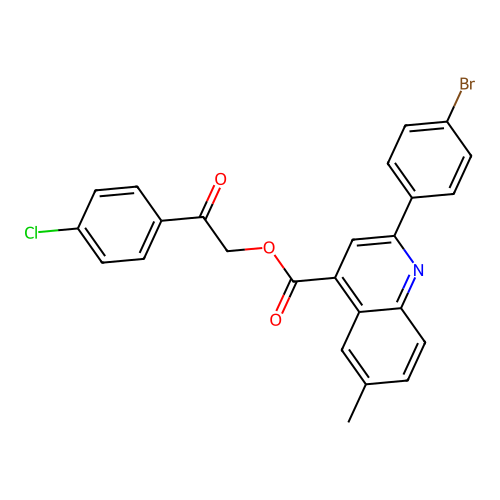 2-(4-Chlorophenyl)-2-oxoethyl 2-(4-bromophenyl)-6-methylquinoline-4-carboxylate structure