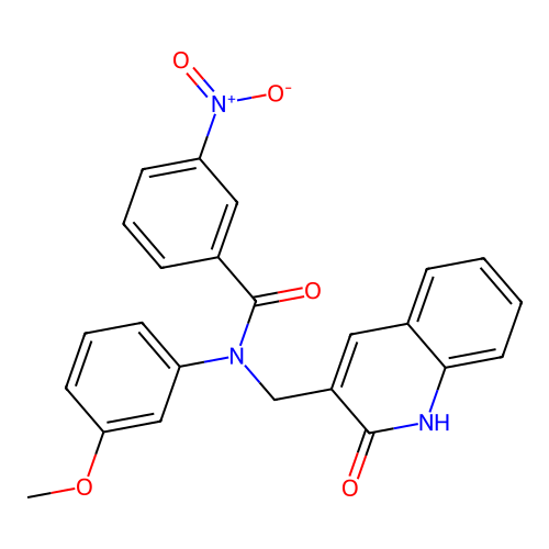 N-((2-hydroxyquinolin-3-yl)methyl)-N-(3-methoxyphenyl)-3-nitrobenzamide structure
