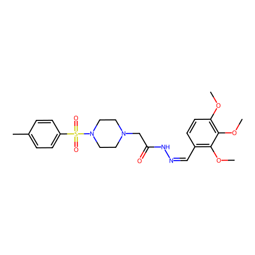 2-{4-[(4-methylphenyl)sulfonyl]piperazin-1-yl}-N'-[(Z)-(2,3,4-trimethoxyphenyl)methylidene]acetohydrazide structure