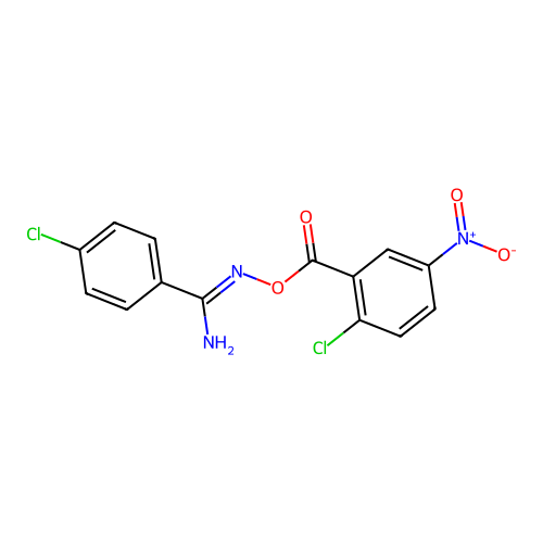 [[Amino-(4-chlorophenyl)methylidene]amino] 2-chloro-5-nitrobenzoate structure