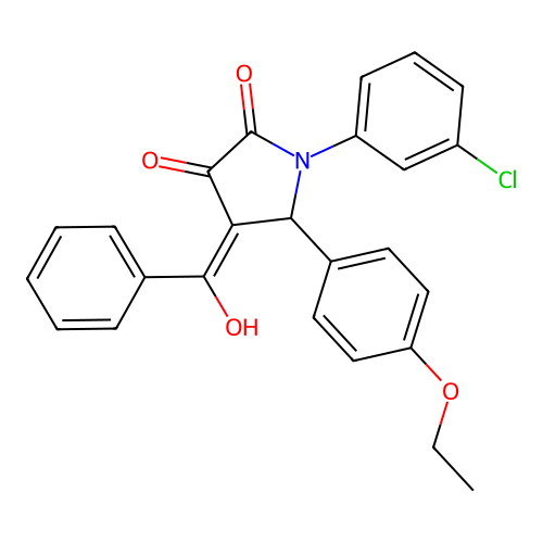 (4E)-1-(3-chlorophenyl)-5-(4-ethoxyphenyl)-4-[hydroxy(phenyl)methylidene]pyrrolidine-2,3-dione structure