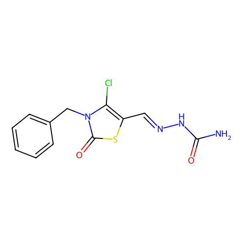 [(E)-(3-benzyl-4-chloro-2-oxo-1,3-thiazol-5-yl)methylideneamino]urea structure