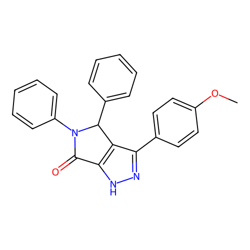 3-(4-methoxyphenyl)-4,5-diphenyl-4,5-dihydropyrrolo[3,4-c]pyrazol-6(1H)-one structure