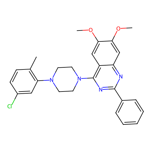 4-[4-(5-Chloro-2-methylphenyl)piperazin-1-yl]-6,7-dimethoxy-2-phenylquinazoline structure