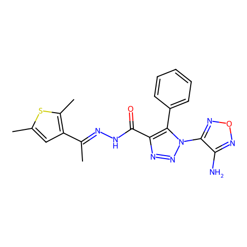 C19H18N8O2S structure