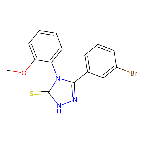 5-(3-bromophenyl)-4-(2-methoxyphenyl)-2,4-dihydro-3H-1,2,4-triazole-3-thione structure