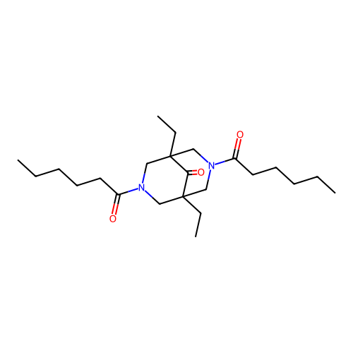 1,5-Diethyl-3,7-dihexanoyl-3,7-diazabicyclo[3.3.1]nonan-9-one structure