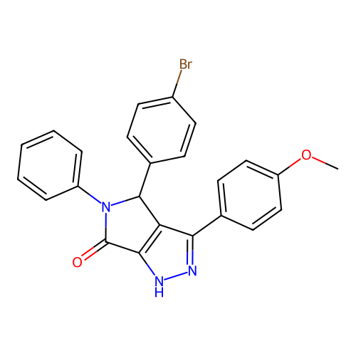 4-(4-bromophenyl)-3-(4-methoxyphenyl)-5-phenyl-4,5-dihydropyrrolo[3,4-c]pyrazol-6(1H)-one structure