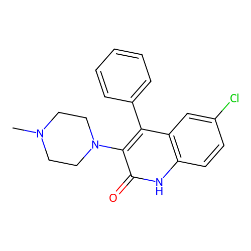 6-chloro-3-(4-methylpiperazin-1-yl)-4-phenylquinolin-2(1H)-one structure