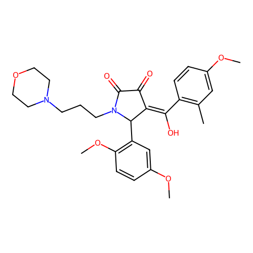 (4E)-5-(2,5-dimethoxyphenyl)-4-[hydroxy-(4-methoxy-2-methylphenyl)methylidene]-1-(3-morpholin-4-ylpropyl)pyrrolidine-2,3-dione structure