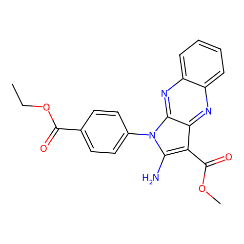 methyl 2-amino-1-[4-(ethoxycarbonyl)phenyl]-1H-pyrrolo[2,3-b]quinoxaline-3-carboxylate structure