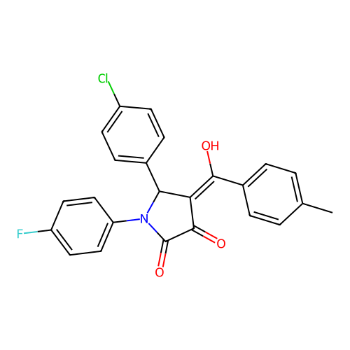 5-(4-chlorophenyl)-1-(4-fluorophenyl)-3-hydroxy-4-(4-methylbenzoyl)-1H-pyrrol-2(5H)-one structure