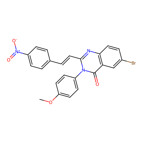6-bromo-3-(4-methoxyphenyl)-2-[(E)-2-(4-nitrophenyl)ethenyl]quinazolin-4(3H)-one structure