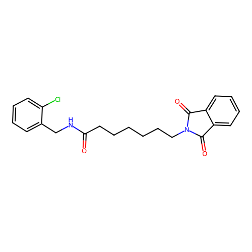 N-(2-chlorobenzyl)-7-(1,3-dioxo-1,3-dihydro-2H-isoindol-2-yl)heptanamide structure